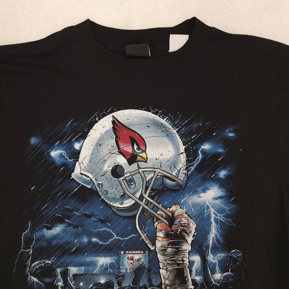 NFL Arizona Cardinals Majestic Short Sleeve Football Shirt Mens Size LT Black